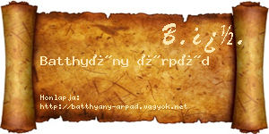 Batthyány Árpád névjegykártya