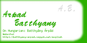 arpad batthyany business card