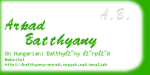 arpad batthyany business card